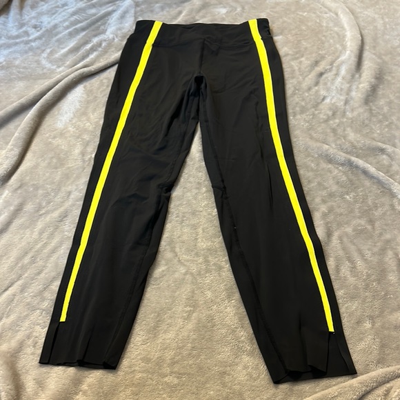 Zyia black leggings with yellow stripe - Picture 1 of 6